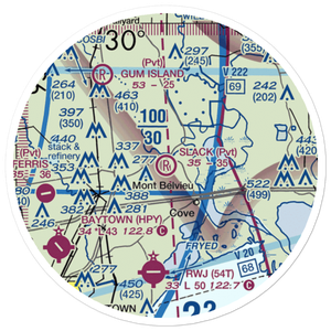 Slack Airport (4TX0) VFR Sectional Sticker (20 mile)