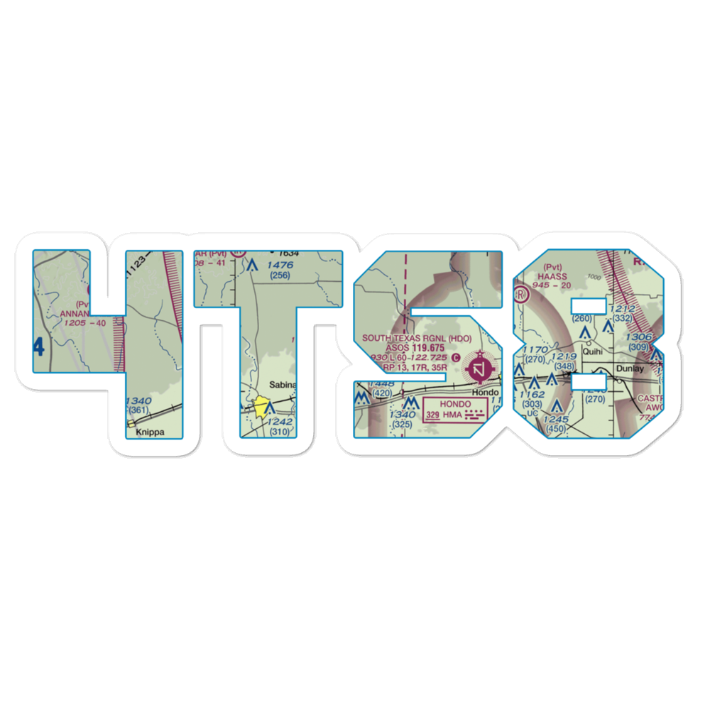 Glasscock Field (4TS8) VFR Sectional Sticker 