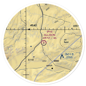 Allison Ranch Airport (4TS7) VFR Sectional Sticker (20 mile)