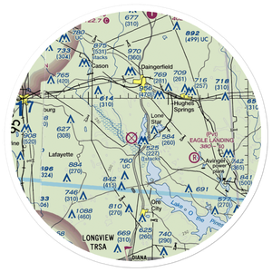 Lone Star Steel Company Airport (4TE0) VFR Sectional Sticker (30 mile)