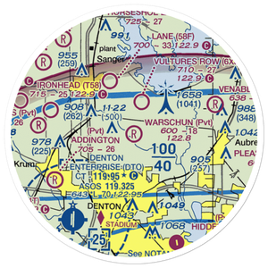 Warschun Ranch Airport (4TA1) VFR Sectional Sticker (20 mile)