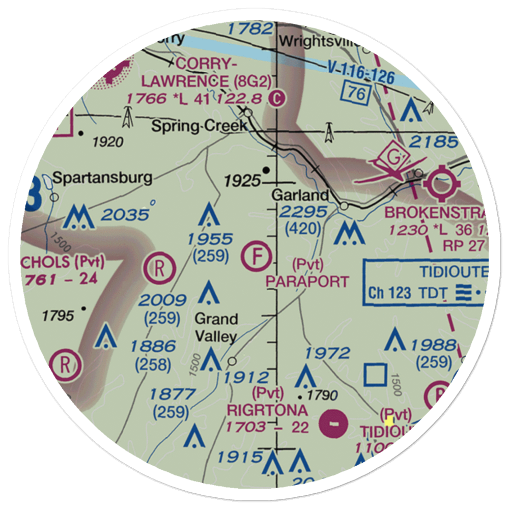 Paraport Ultralight Flightpark (4PS3) VFR Sectional Sticker (20 mile) 