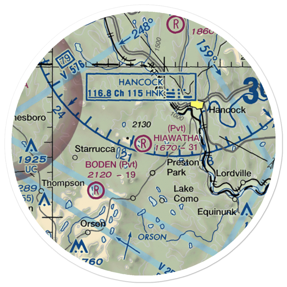 Hiawatha Airport (4PA6) VFR Sectional Sticker (20 mile) 