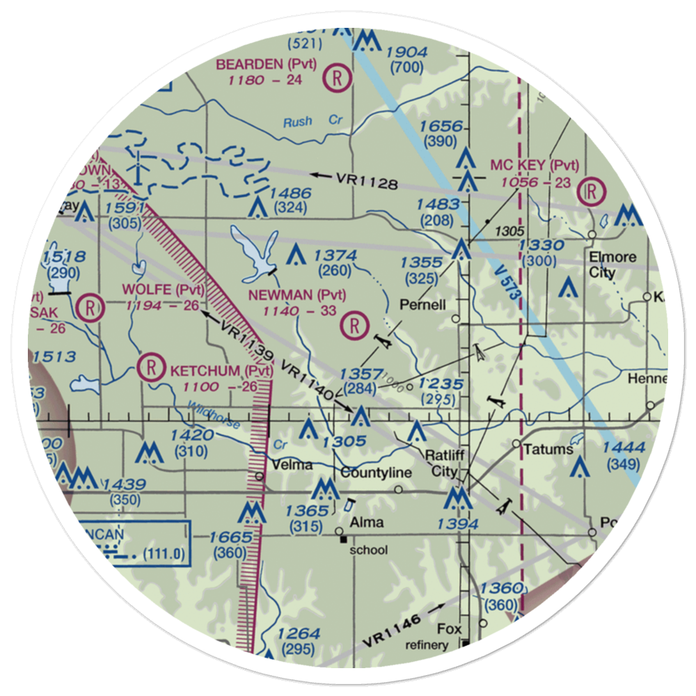 Newman Farm Airport (4OK5) VFR Sectional Sticker (30 mile) 