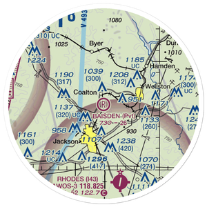 Baisden Airport (4OI9) VFR Sectional Sticker (20 mile)