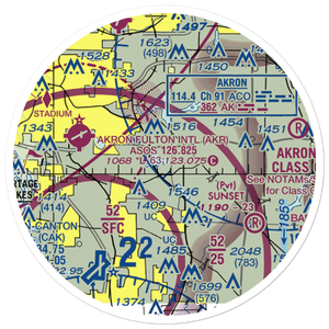 Wingfoot Lake Airship Operations Balloonport (4OH6) VFR Sectional Sticker (20 mile)