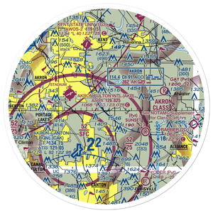 Wingfoot Lake Airship Operations Balloonport (4OH6) VFR Sectional Sticker (30 mile)