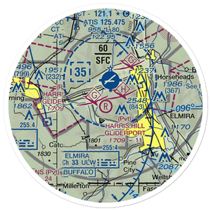 Harris Hill Gliderport (4NY8) VFR Sectional Sticker (20 mile)