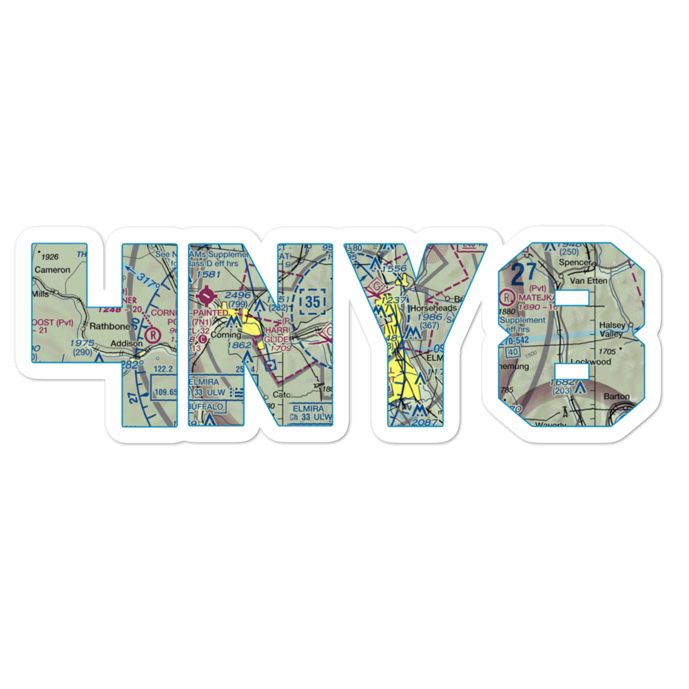 Harris Hill Gliderport (4NY8) VFR Sectional Sticker 