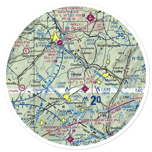 Orange Poultry Farm Airport (4NY1) VFR Sectional Sticker (30 mile)