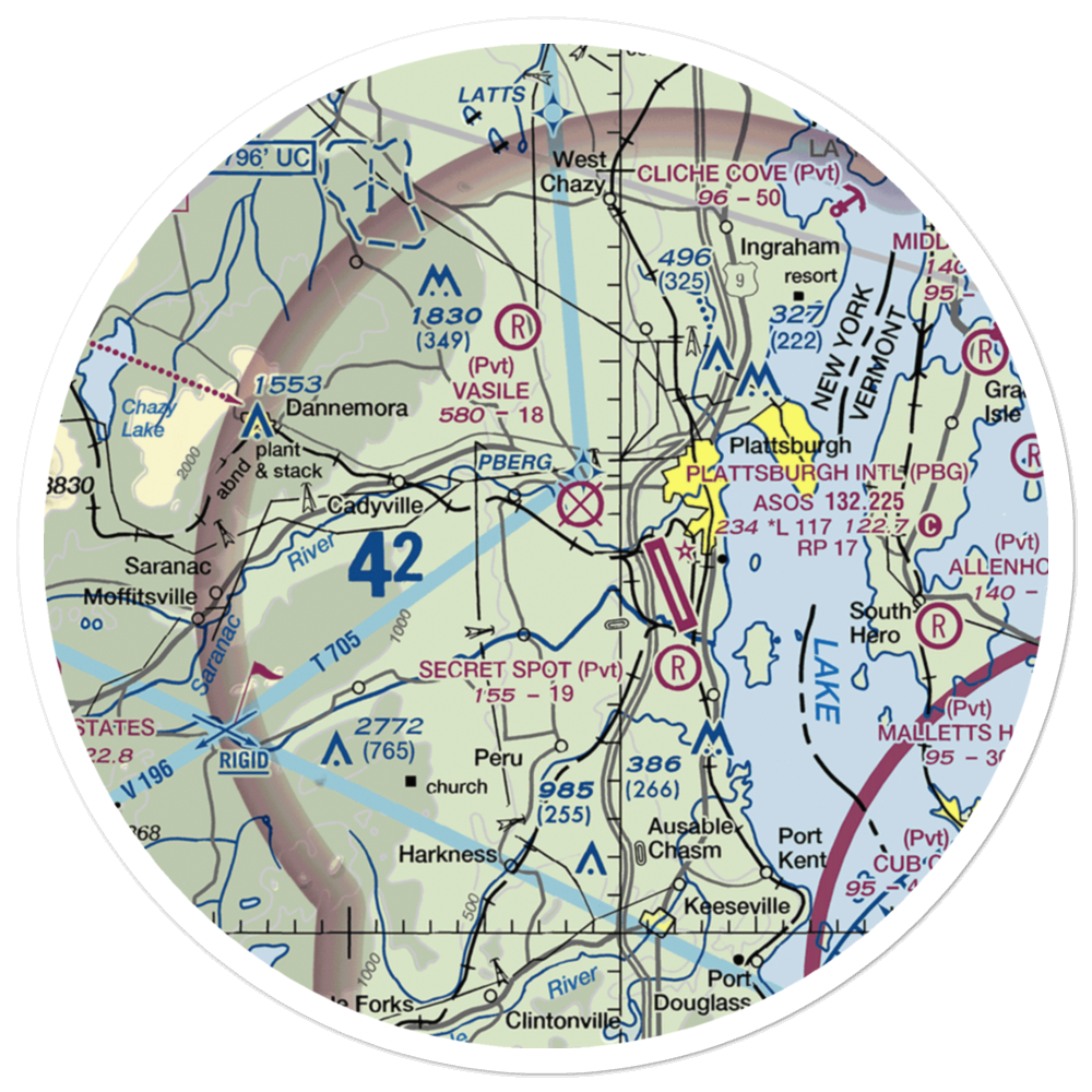 Mountain View Airpark (4NY0) VFR Sectional Sticker (30 mile) 