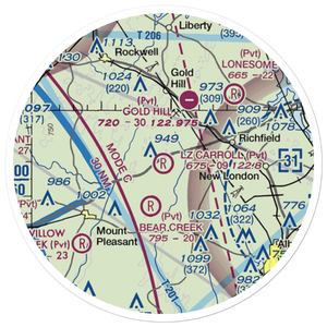 Lz Carroll STOLport (4NC9) VFR Sectional Sticker (20 mile)