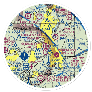 Buffalo Creek Airport (4NC8) VFR Sectional Sticker (20 mile)