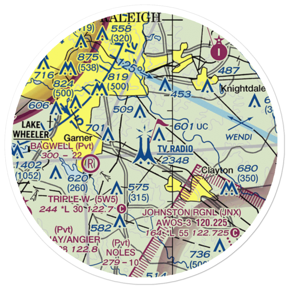 Peacock STOLport (4NC7) VFR Sectional Sticker (20 mile) 