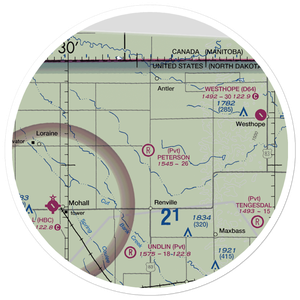 Peterson Airstrip (4NA3) VFR Sectional Sticker (30 mile)