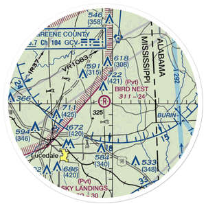 Bird Nest Airport (4MS5) VFR Sectional Sticker (20 mile)