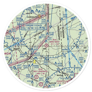 Bird Nest Airport (4MS5) VFR Sectional Sticker (30 mile)