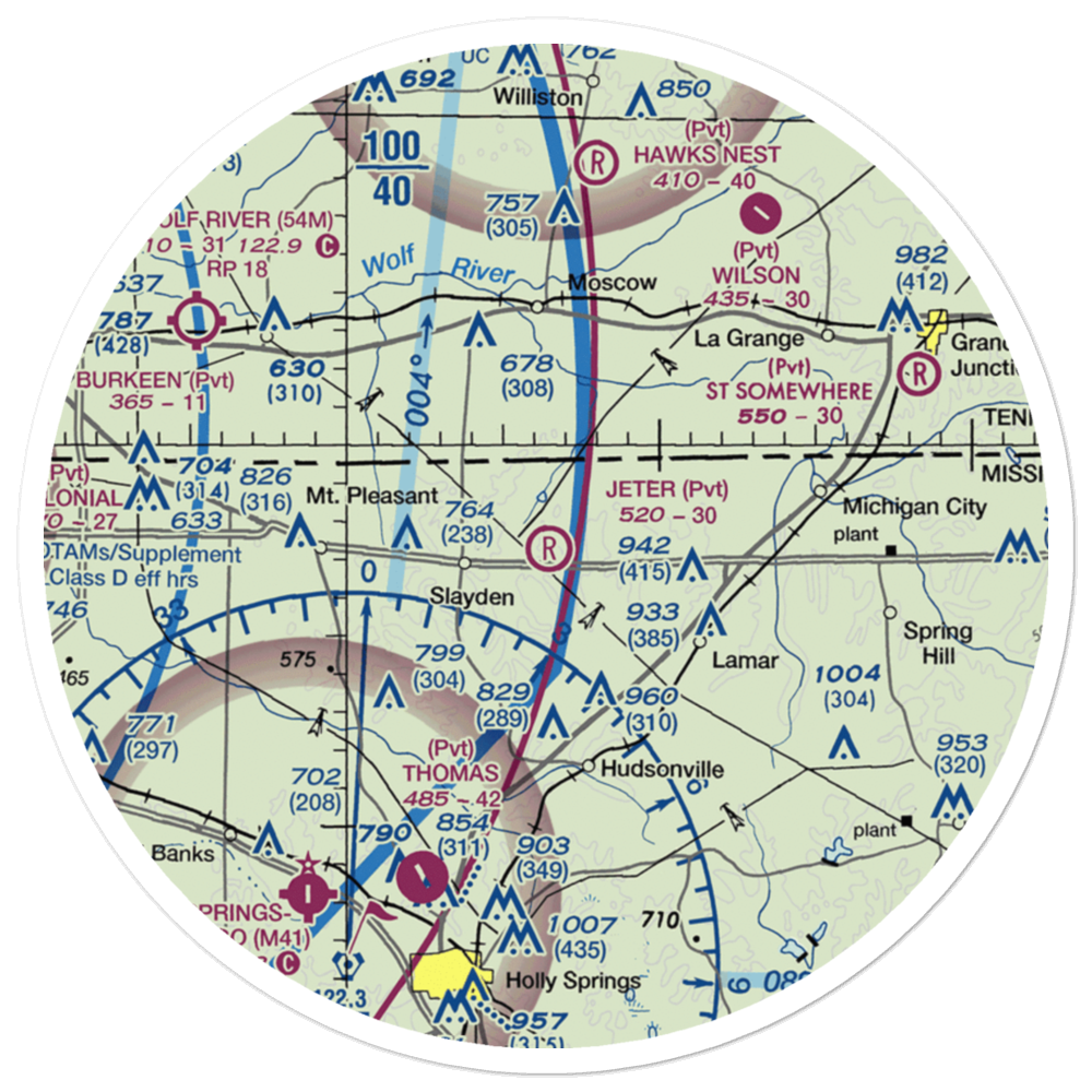 Jeter Field (4MS3) VFR Sectional Sticker (30 mile) 