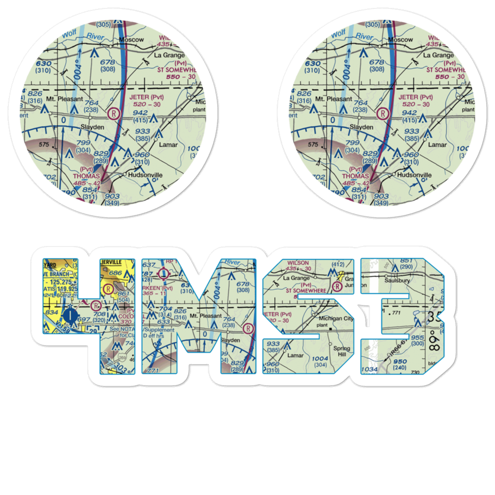 Jeter Field (4MS3) VFR Sectional Sticker Pack 