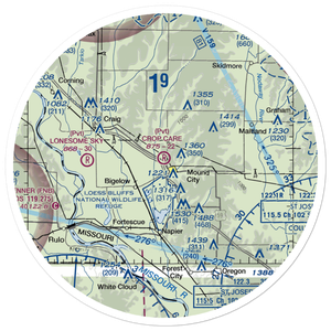 Crop Care Airport (4MO7) VFR Sectional Sticker (30 mile)