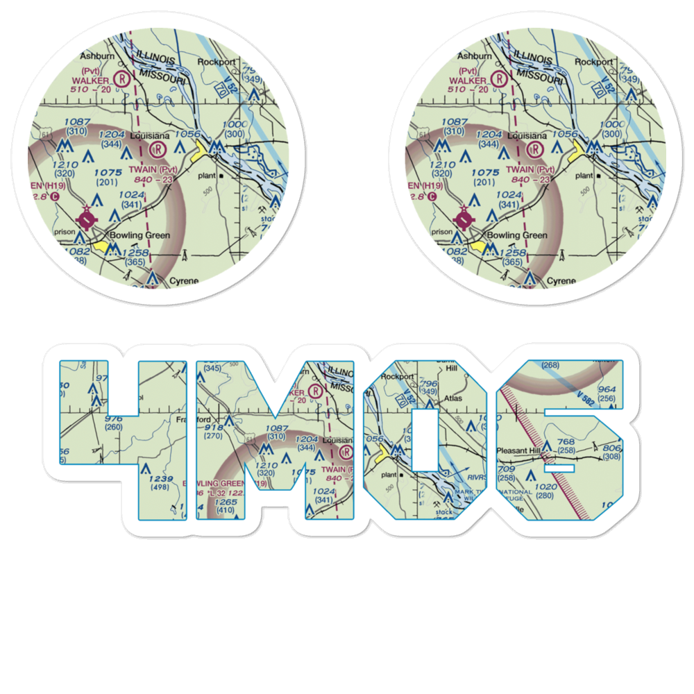 Mark Twain Air Park (4MO6) VFR Sectional Sticker Pack 