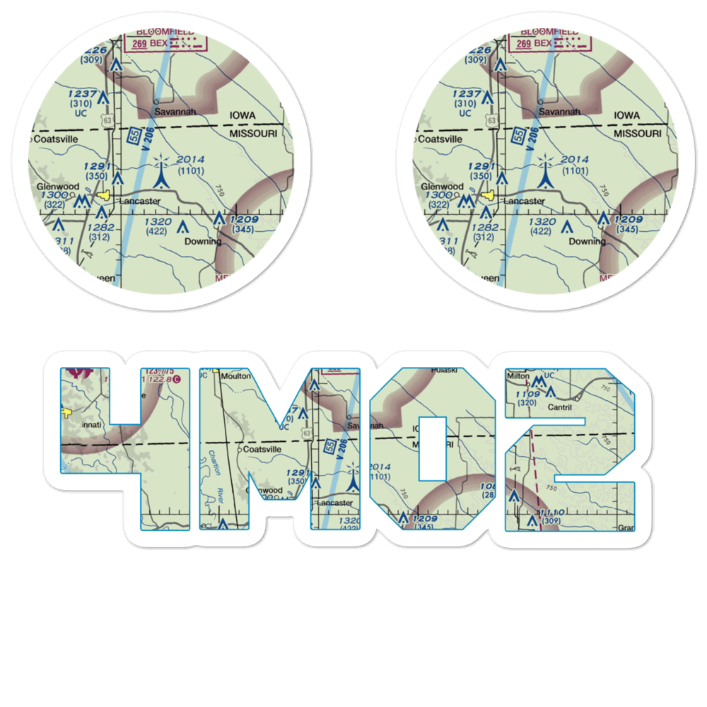 Newcomb Hereford Ranch Airport (4MO2) VFR Sectional Sticker Pack 