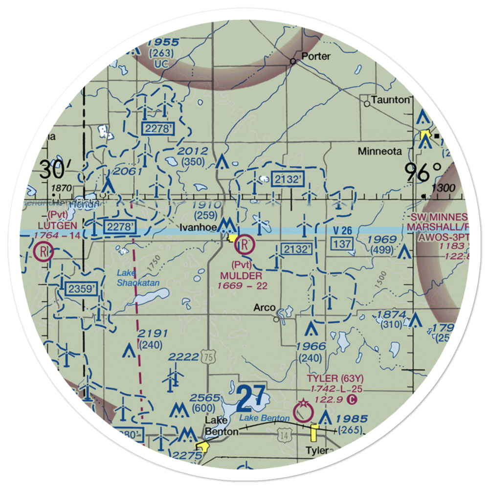 Mulder Field Inc Airport (4MN4) VFR Sectional Sticker (30 mile) 