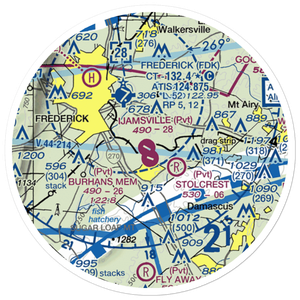 Ijamsville Airport (4MD8) VFR Sectional Sticker (20 mile)