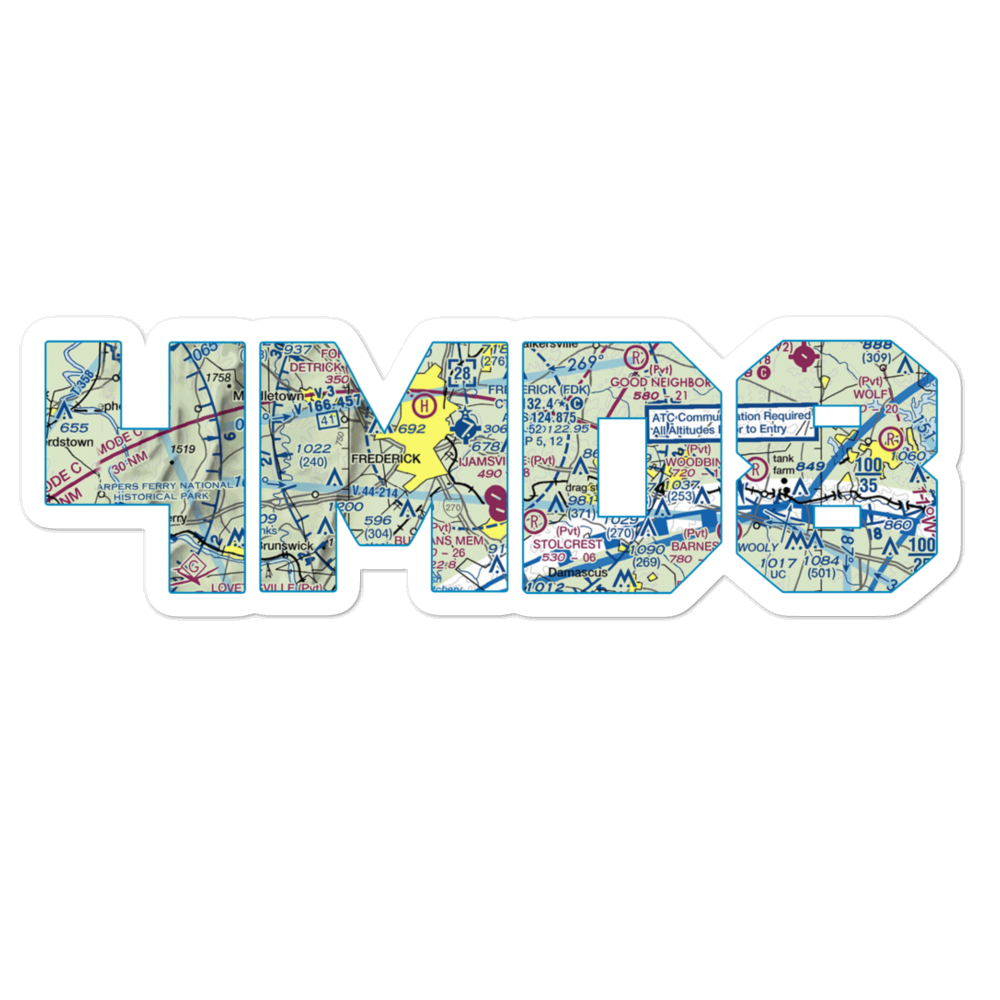 Ijamsville Airport (4MD8) VFR Sectional Sticker 