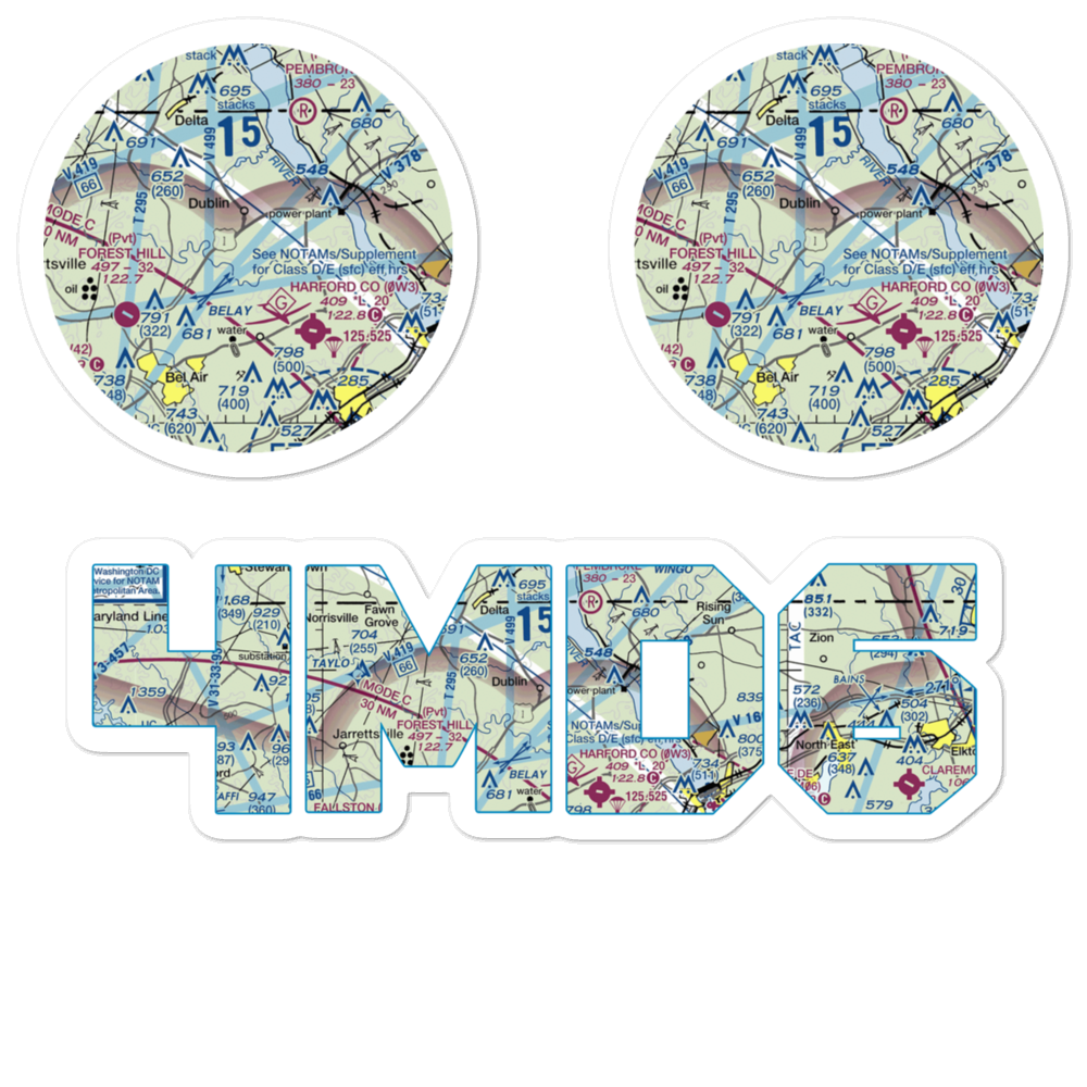 Moxley's Airport (4MD6) VFR Sectional Sticker Pack 