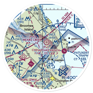 Mears Creek Airfield (4MD0) VFR Sectional Sticker (20 mile)