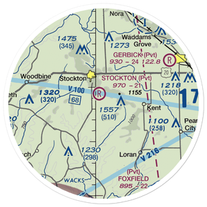 John L Coppernoll Airport (4LL3) VFR Sectional Sticker (20 mile)