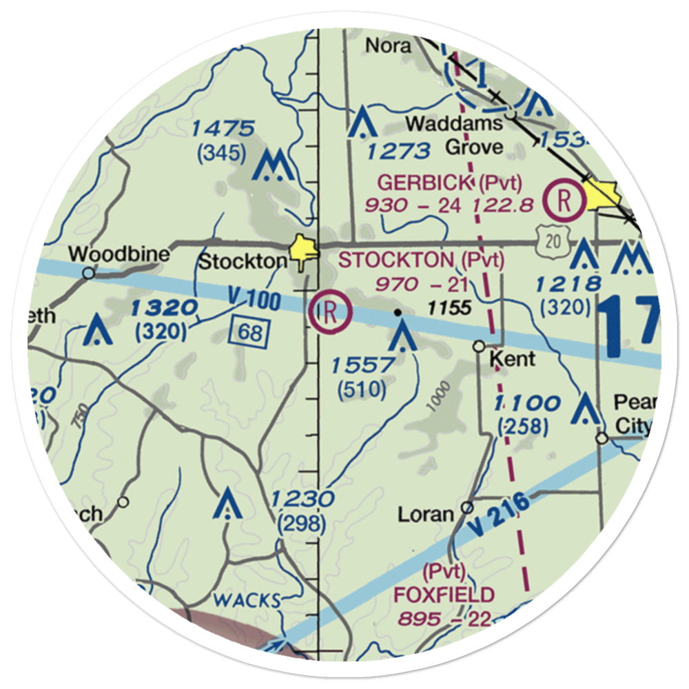John L Coppernoll Airport (4LL3) VFR Sectional Sticker (20 mile) 