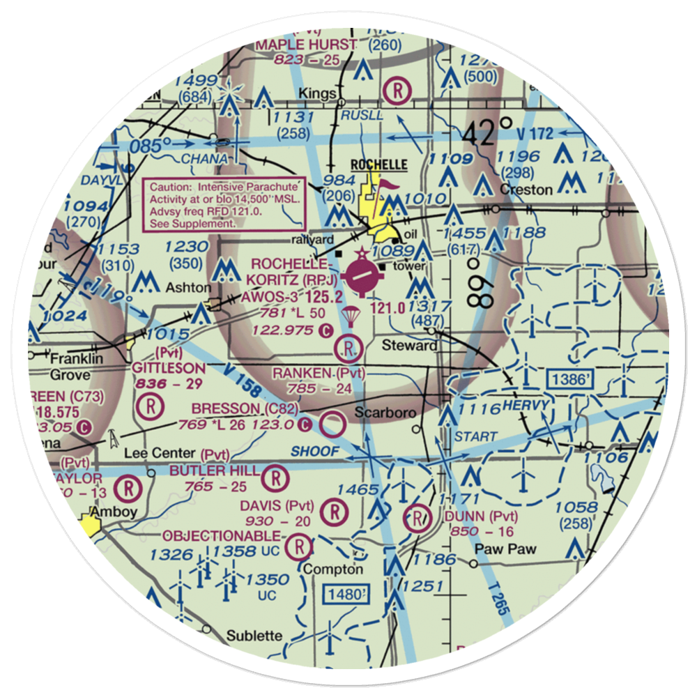 Ranken Airport (4LL0) VFR Sectional Sticker (30 mile) 