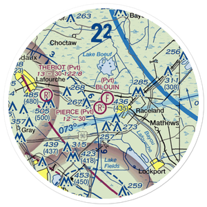 Blouin Flightpark Ultralightport (4LA9) VFR Sectional Sticker (20 mile)