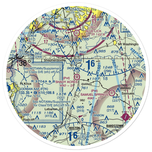 Shady Acres Airport (4KY8) VFR Sectional Sticker (30 mile)