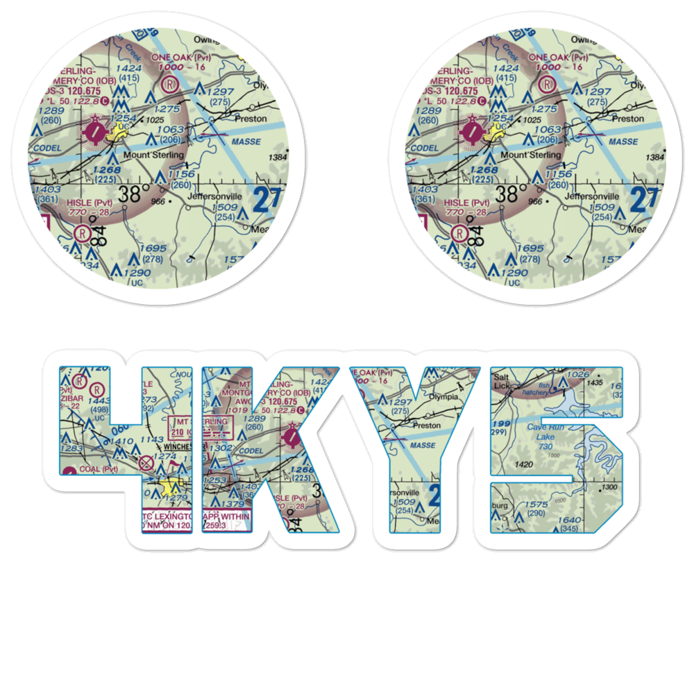 Weavers Run Airport (4KY5) VFR Sectional Sticker Pack 