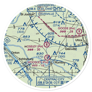 Moseley Field (4KY4) VFR Sectional Sticker (20 mile)