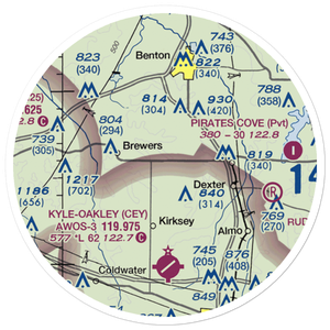 J & C Antique Airfield (4KY0) VFR Sectional Sticker (20 mile)