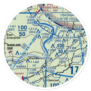 Steele's Bottom Airport (4KT4) VFR Sectional Sticker (20 mile)