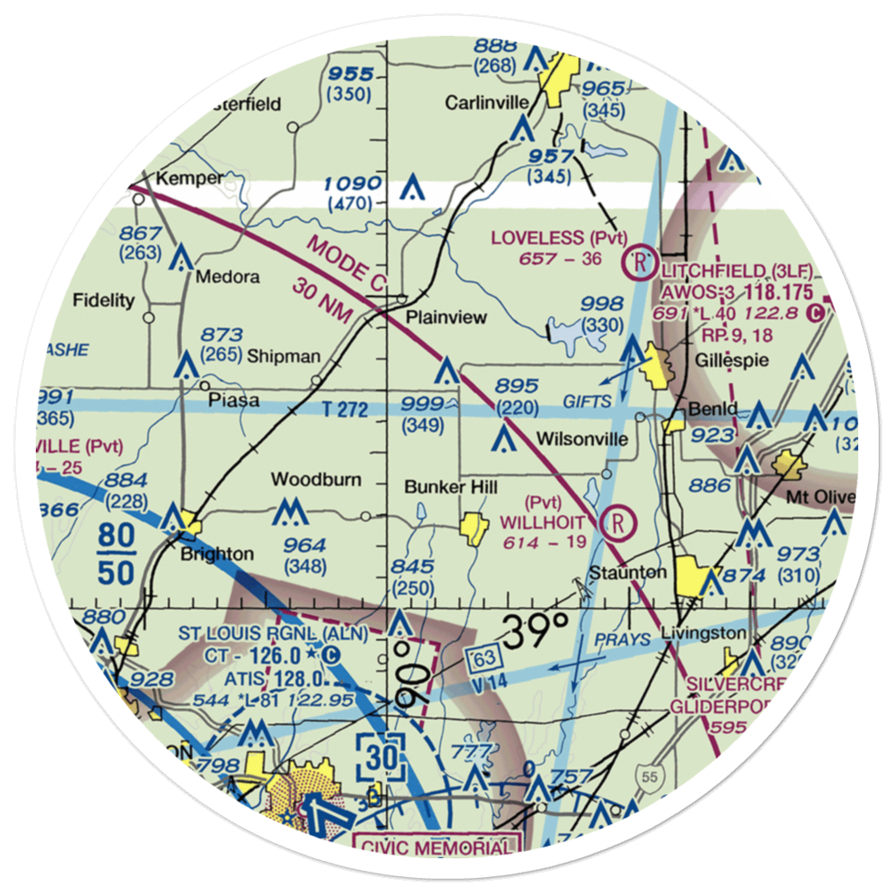 Weidner Airport (4IS9) VFR Sectional Sticker (30 mile) 