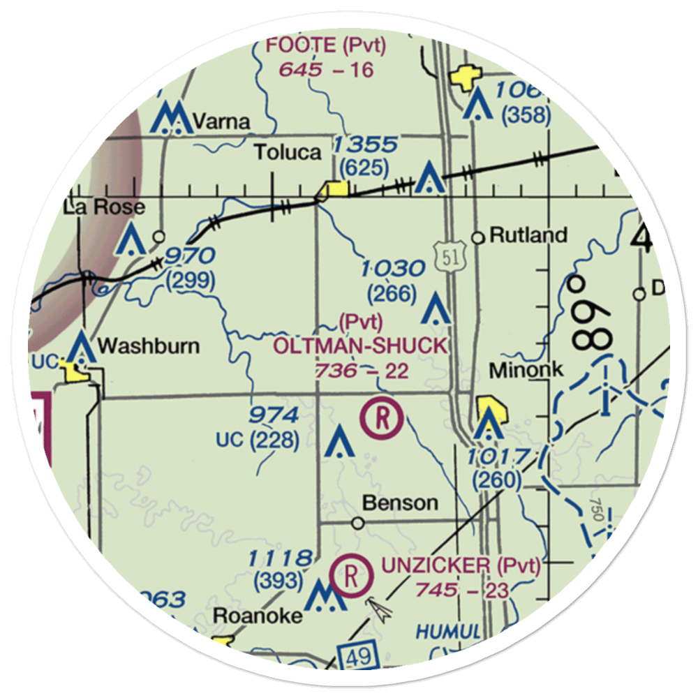 Hattan Farms Airport (4IS6) VFR Sectional Sticker (20 mile) 