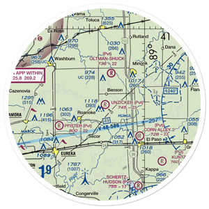 Unzicker Airport (4IL9) VFR Sectional Sticker (30 mile)