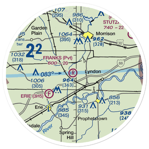 Frank's Flying Service Airport (4IL5) VFR Sectional Sticker (20 mile)