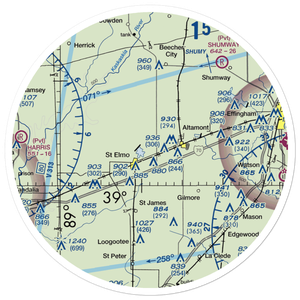 Kuebler RLA Restricted Landing Area (4IL4) VFR Sectional Sticker (30 mile)
