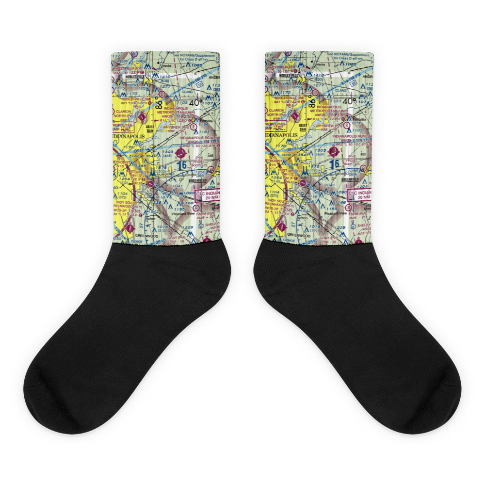 Hangar Fly Ultralight Fly Club Ultralightport (4II2) VFR Sectional Socks 