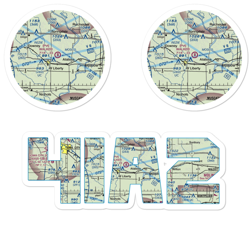 Walker Field (4IA2) VFR Sectional Sticker Pack 