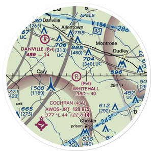 Whitehall Airport (4GE3) VFR Sectional Sticker (20 mile)