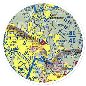 Pittsburgh-Monroeville Airport (15PA) VFR Sectional Sticker (20 mile)