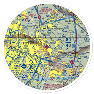 Pittsburgh-Monroeville Airport (15PA) VFR Sectional Sticker (30 mile)